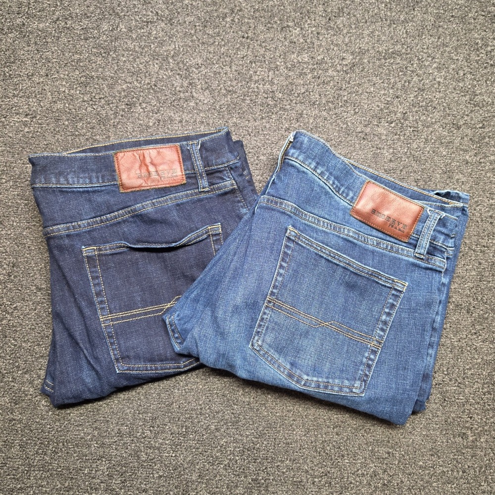 Jos A Bank Reserve Jeans Blue Mens 36x32 Traditional Fit Straight Leg Casual